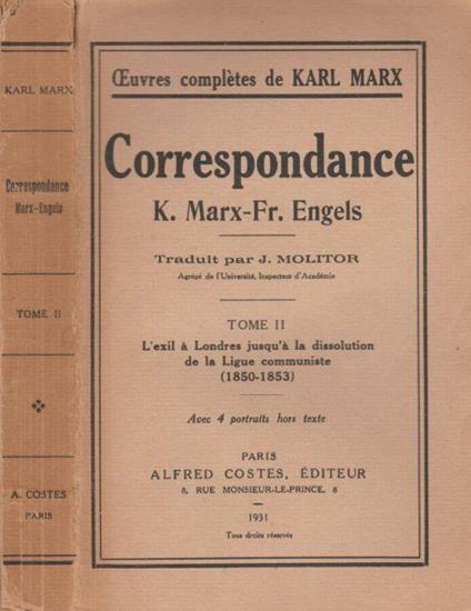 Correspondance - Tomo II - Karl Marx - copertina