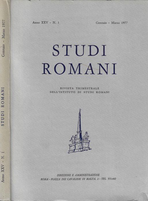 Studi romani n. 1 Anno 1977 - copertina