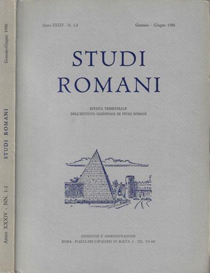 Studi romani n. 1-2 Anno 1986 - copertina