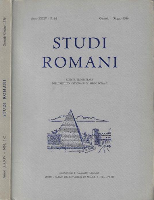 Studi romani n. 1-2 Anno 1986 - copertina