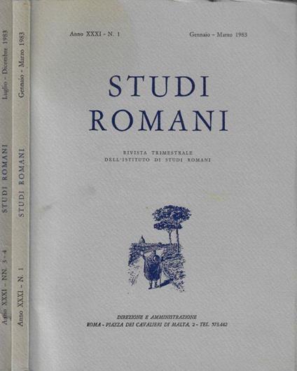 Studi romani n. 1/3-4 Anno 1983 - copertina