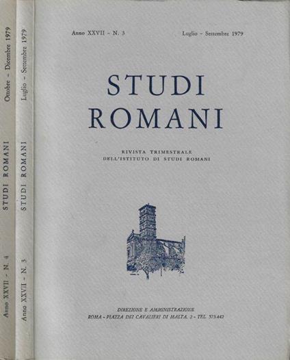 Studi romani n. 3-4 Anno 1979 - copertina