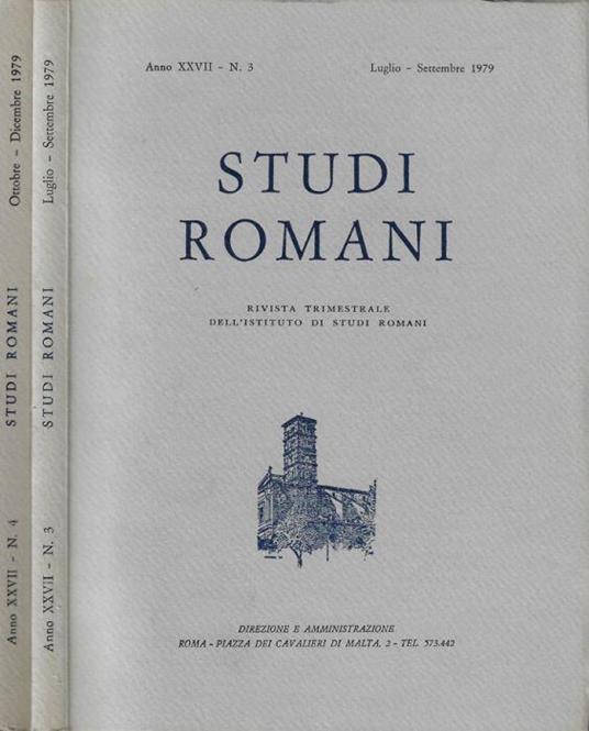Studi romani n. 3-4 Anno 1979 - copertina