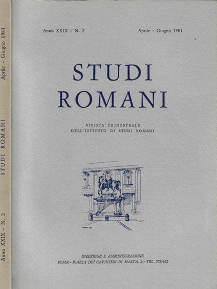 Studi romani n. 2 Anno 1981 - copertina