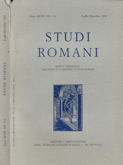 Studi romani nn. 3-4 Anno 1999 - copertina