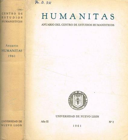 Humanitas. Anuario del centro de estudios humanisticos. Anno II, n.2, 1961 - copertina