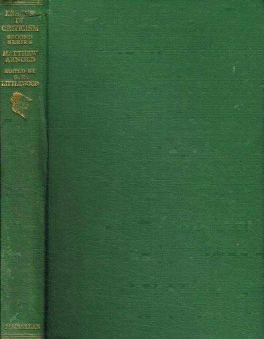 Essay in criticism - Matthew Arnold - copertina