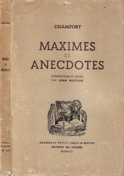Maximes et Anecdotes - copertina