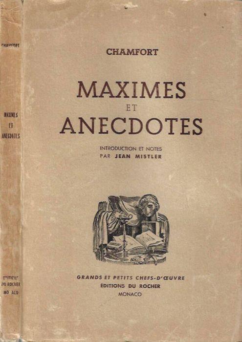 Maximes et Anecdotes - copertina