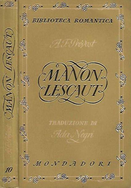 Storia di Manon Lescaut e del cavaliere di Grieux - copertina