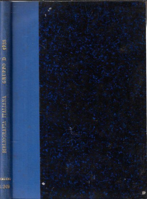 Bibliografia italiana 1938 gruppo D agricoltura - copertina
