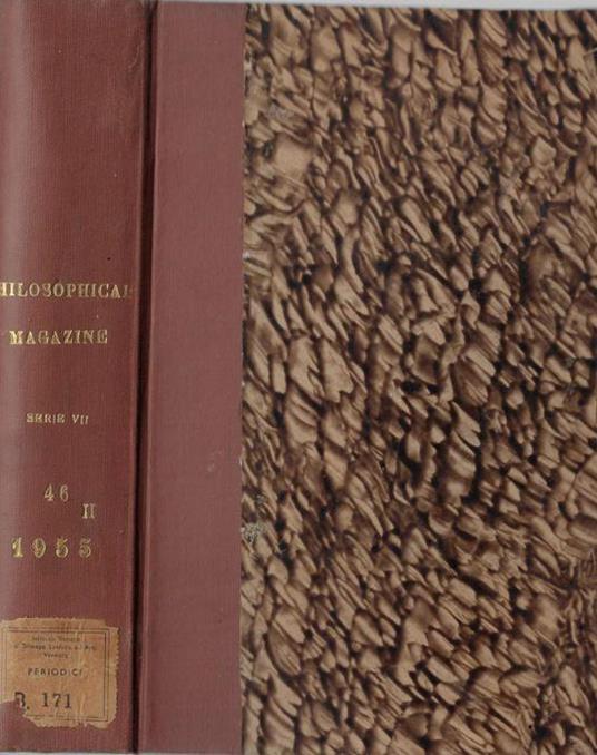 The Philosophical magazine Vol. 46 VII series july-december 1955 - copertina