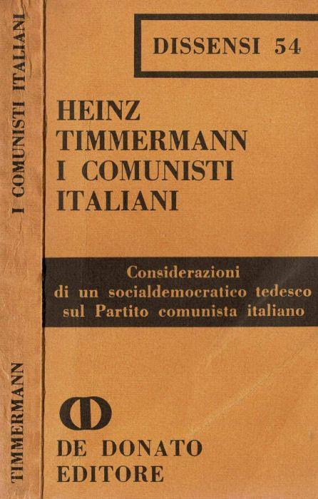 I comunisti italiani - Heinz Timmermann - copertina