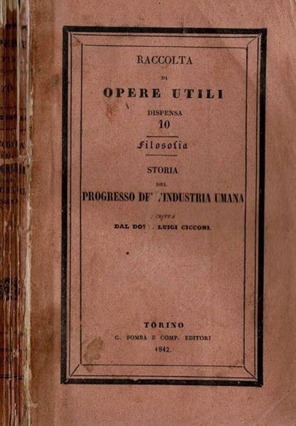 Storia del progresso dell'industria umana - copertina