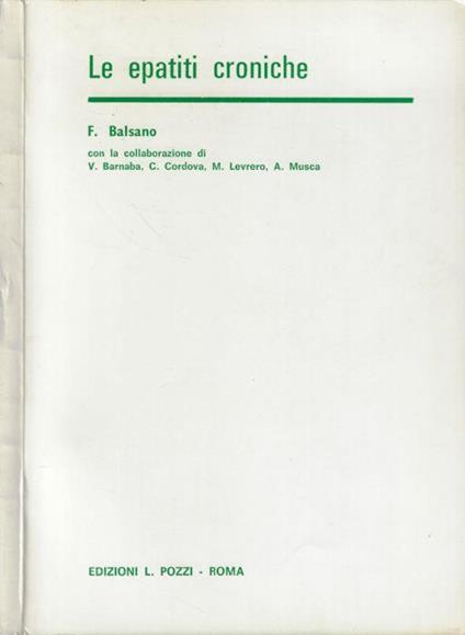 Le epatiti croniche - Francesco Balsano - copertina