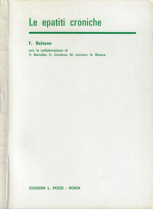 Le epatiti croniche - Francesco Balsano - copertina