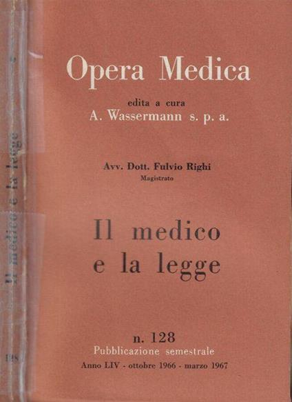 Il medico e la legge - Fulvio Righi - copertina