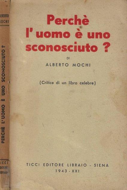 Perché l'uomo è uno sconosciuto? - copertina
