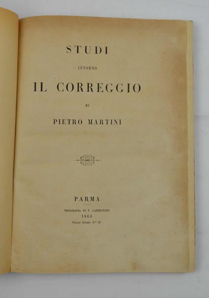 Studi intorno il Correggio… - copertina