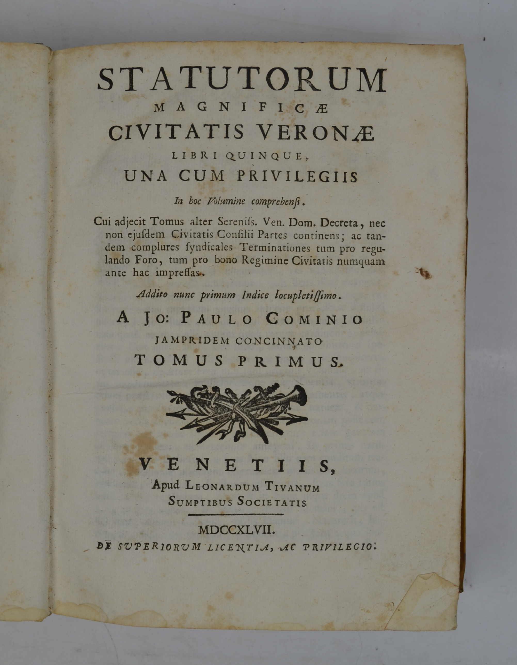Statutorum magnificae civitatis Veronae libri quinque…