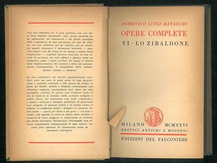Opere complete. Vol IV: Lo Zibaldone - Domenico Batacchi - copertina