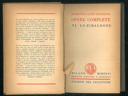 Opere complete. Vol IV: Lo Zibaldone - Domenico Batacchi - copertina