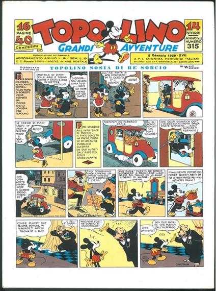 Topolino 1939-1,2,3,4. Grandi ristampe. Annata completa - Walt Disney - copertina