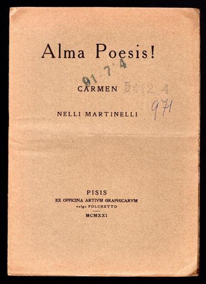 Alma Poesis! - Nello Martinelli - copertina