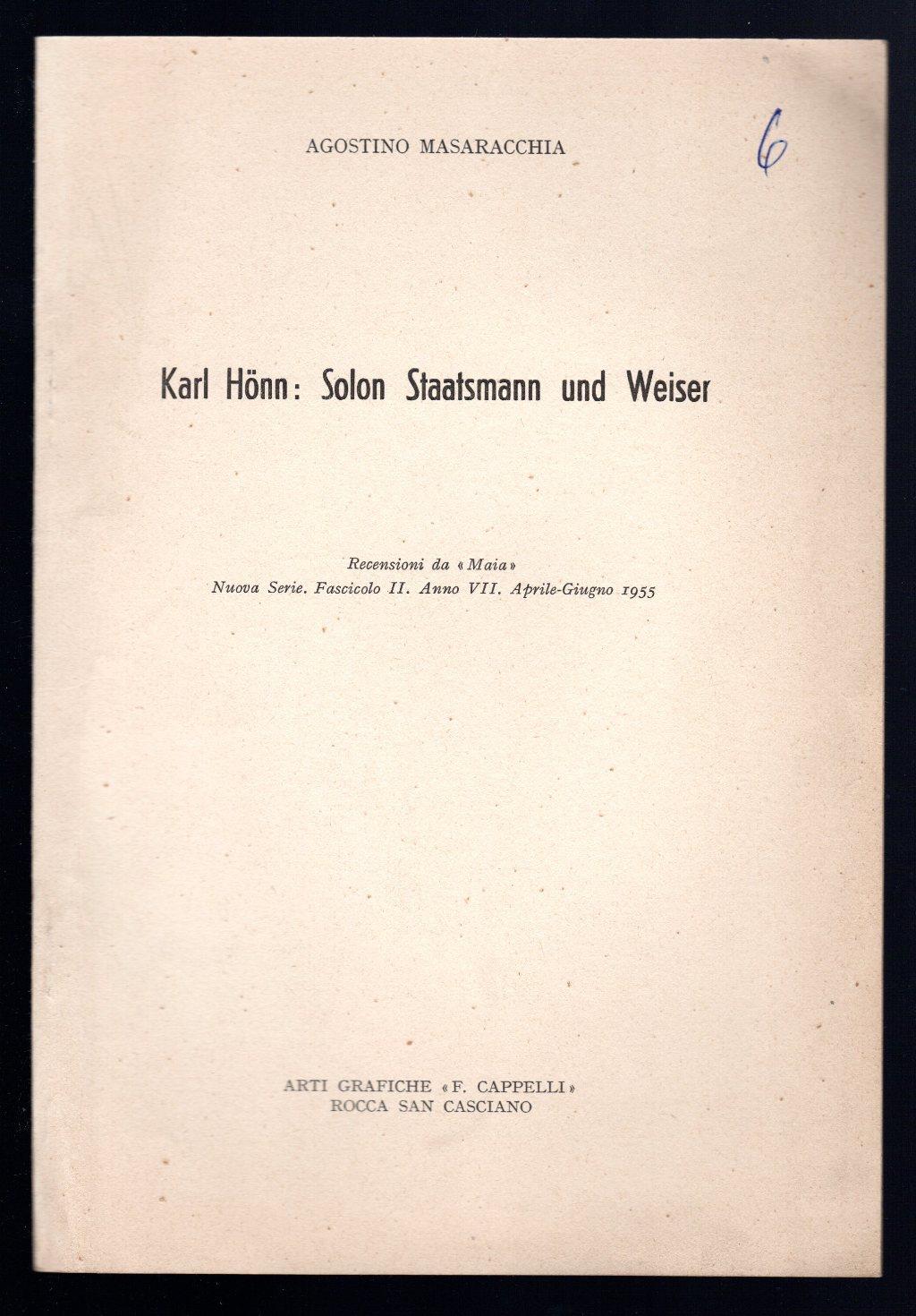 Karl Honn: Solon Staatsmann und Weiser