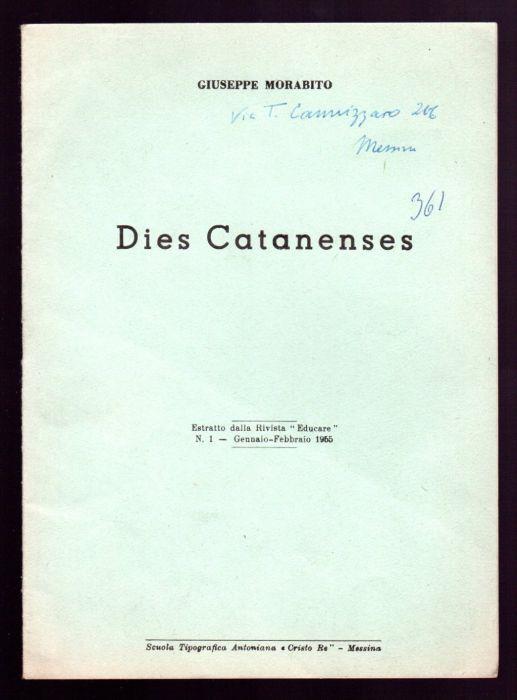 Dies Catanenses - Giuseppe Morabito - copertina