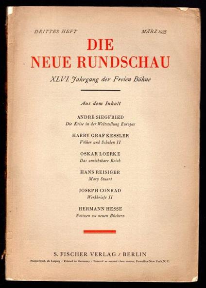 Die Krise in der weltstellung Europas - André Siegfried - copertina