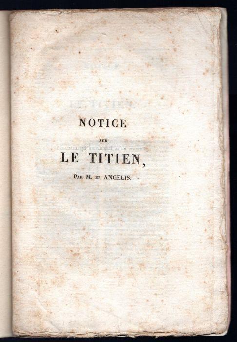 Notice sur le titien - M. De Angelis - copertina