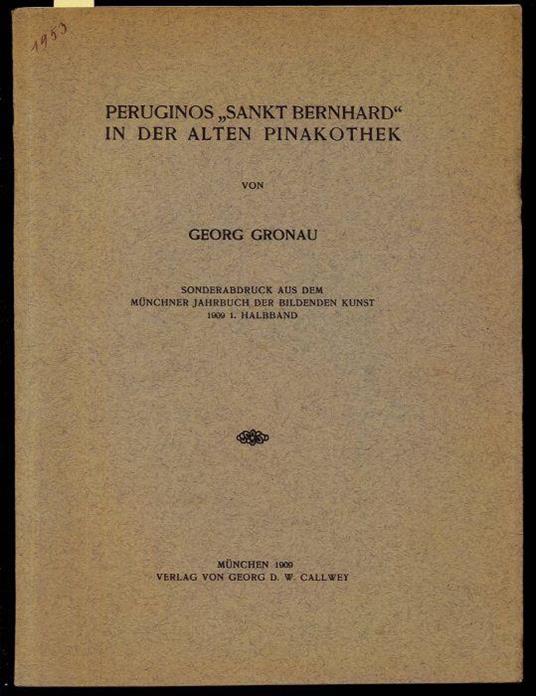 Peruginos "Sankt Bernhard" in der alten pinakothek - Georg Gronau - copertina