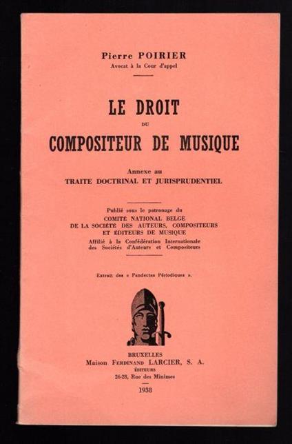 Le droit du Compositeur de musique - Pierre Poirier - copertina