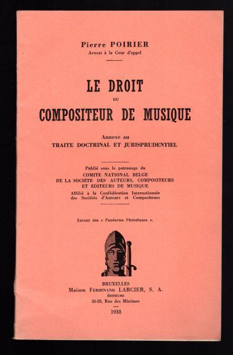 Le droit du Compositeur de musique - Pierre Poirier - copertina
