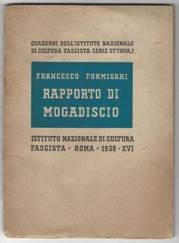 Rapporto di Mogadiscio - Francesco Formigari - copertina
