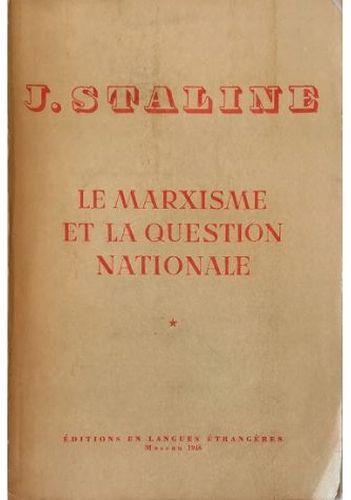 Le marxisme et la question nationale (1913) - copertina