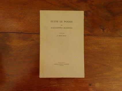 Tutte le poesie di Alessandro Manzoni - Titta Rosa - copertina