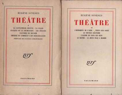 Théâtre. I E Ii - Eugène Ionesco - copertina