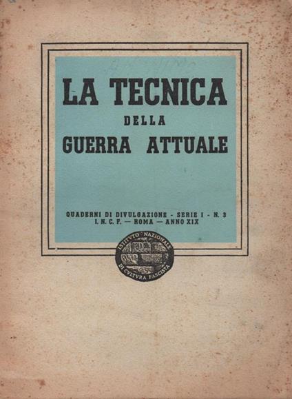 La tecnica della guerra attuale - copertina