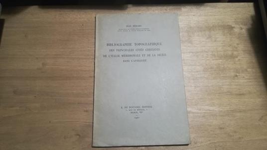 Bibliographie topographique - Jean Bernard - copertina
