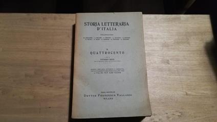 Storia letteraria d'Italia. Il Trecento - Natalino Sapegno - copertina