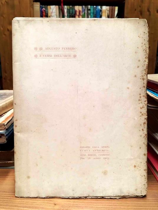 I Versi dell'Arte - Augusto Ferrero Costa - copertina