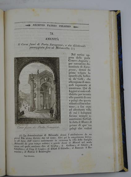 Archivio patrio di antiche e moderne rimembranze felsinee ossia il cittadino bolognese divertitoe ed istrutto ed il forestiere informato di quanto avvi di più curioso e di pregevole in Bologna… - Giuseppe Bosi - copertina