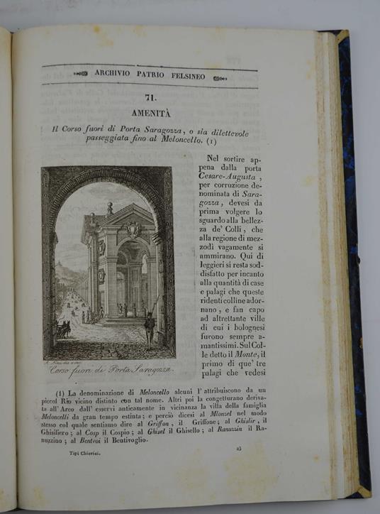 Archivio patrio di antiche e moderne rimembranze felsinee ossia il cittadino bolognese divertitoe ed istrutto ed il forestiere informato di quanto avvi di più curioso e di pregevole in Bologna… - Giuseppe Bosi - copertina