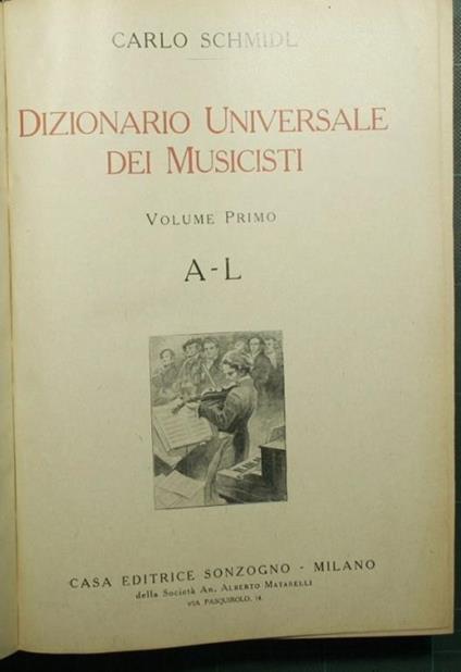 Dizionario universale dei musicisti - Carlo Schmid - copertina