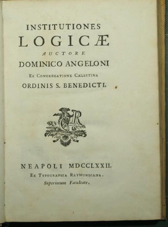 Institutiones logicae - Domenico Angeloni - copertina