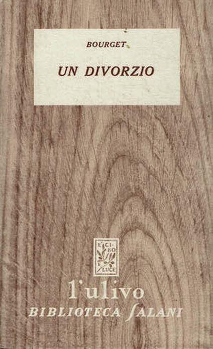 Un divorzio - Paul Bourget - copertina