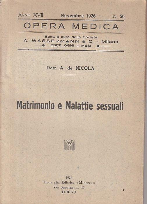 Matrimonio e Malattie Sessuali - Nicola A. De Carlo - copertina