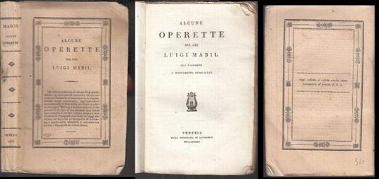 Alcune Operette - Luigi Mabil - copertina